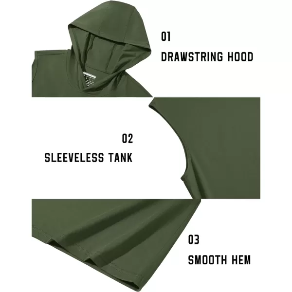 TACVASEN Men's Workout Hooded Tank Tops Sleeveless Gym Muscle Hoodies Sleeveless Lightweight Summer T Shirts