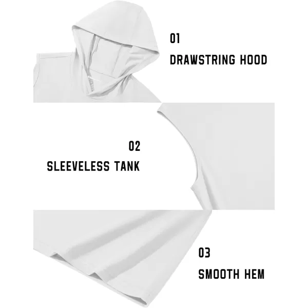 TACVASEN Men's Workout Hooded Tank Tops Sleeveless Gym Muscle Hoodies Sleeveless Lightweight Summer T Shirts