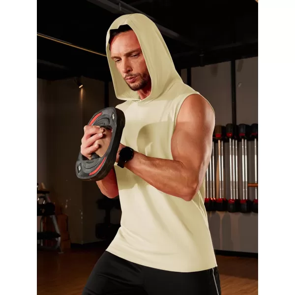 TACVASEN Men's Workout Hooded Tank Tops Sleeveless Gym Muscle Hoodies Sleeveless Lightweight Summer T Shirts