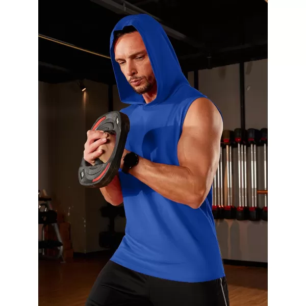 TACVASEN Men's Workout Hooded Tank Tops Sleeveless Gym Muscle Hoodies Sleeveless Lightweight Summer T Shirts