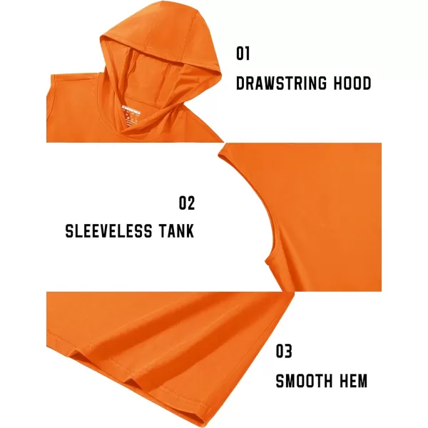 TACVASEN Men's Workout Hooded Tank Tops Sleeveless Gym Muscle Hoodies Sleeveless Lightweight Summer T Shirts