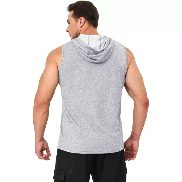 TACVASEN Men's Workout Hooded Tank Tops Sleeveless Gym Muscle Hoodies Sleeveless Lightweight Summer T Shirts