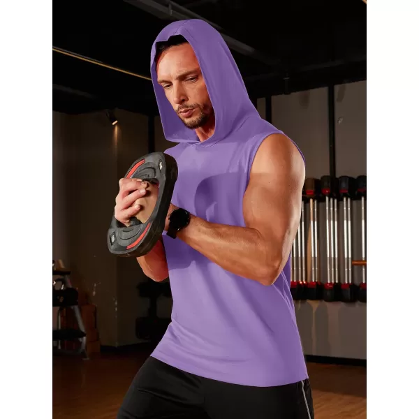 TACVASEN Men's Workout Hooded Tank Tops Sleeveless Gym Muscle Hoodies Sleeveless Lightweight Summer T Shirts