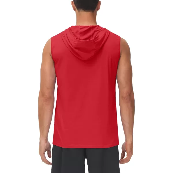 TACVASEN Men's Workout Hooded Tank Tops Sleeveless Gym Muscle Hoodies Sleeveless Lightweight Summer T Shirts