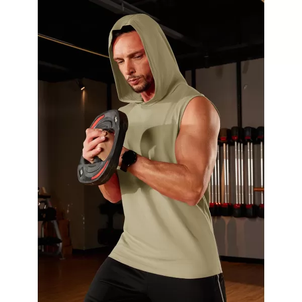 TACVASEN Men's Workout Hooded Tank Tops Sleeveless Gym Muscle Hoodies Sleeveless Lightweight Summer T Shirts