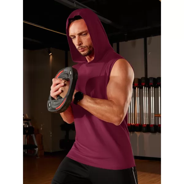 TACVASEN Men's Workout Hooded Tank Tops Sleeveless Gym Muscle Hoodies Sleeveless Lightweight Summer T Shirts