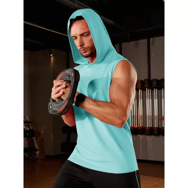 TACVASEN Men's Workout Hooded Tank Tops Sleeveless Gym Muscle Hoodies Sleeveless Lightweight Summer T Shirts