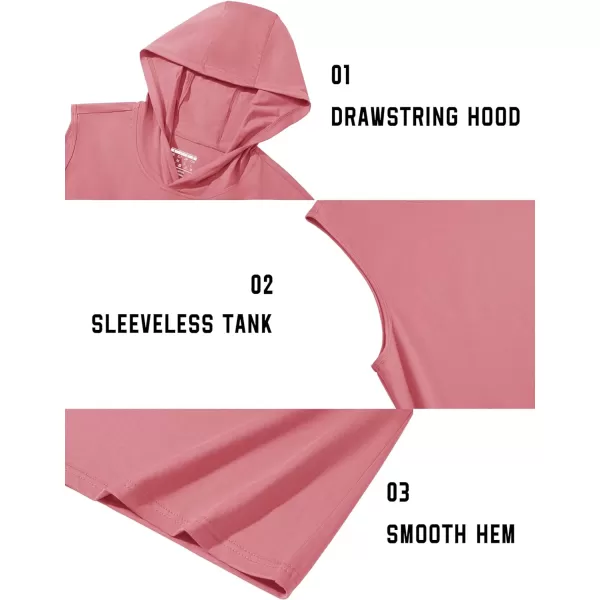 TACVASEN Men's Workout Hooded Tank Tops Sleeveless Gym Muscle Hoodies Sleeveless Lightweight Summer T Shirts