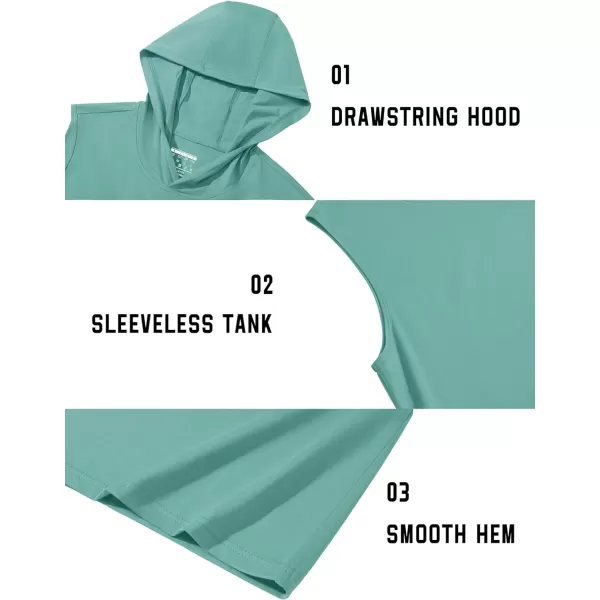 TACVASEN Men's Workout Hooded Tank Tops Sleeveless Gym Muscle Hoodies Sleeveless Lightweight Summer T Shirts
