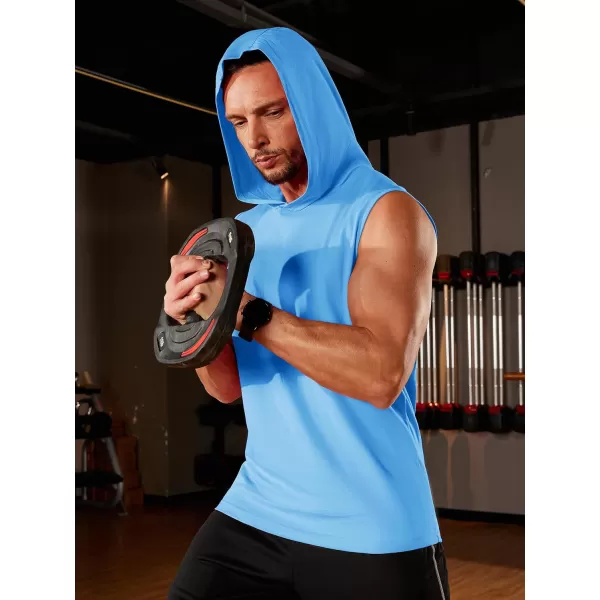 TACVASEN Men's Workout Hooded Tank Tops Sleeveless Gym Muscle Hoodies Sleeveless Lightweight Summer T Shirts