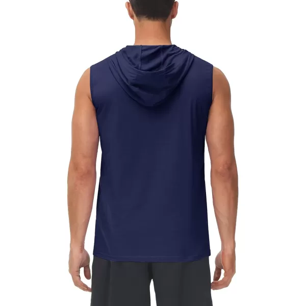 TACVASEN Men's Workout Hooded Tank Tops Sleeveless Gym Muscle Hoodies Sleeveless Lightweight Summer T Shirts