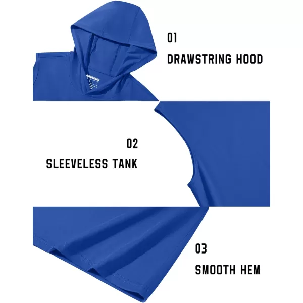 TACVASEN Men's Workout Hooded Tank Tops Sleeveless Gym Muscle Hoodies Sleeveless Lightweight Summer T Shirts