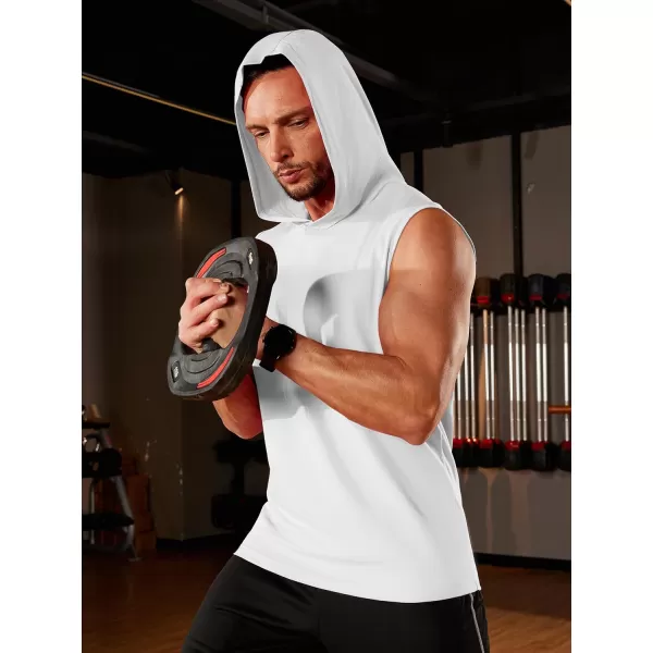 TACVASEN Men's Workout Hooded Tank Tops Sleeveless Gym Muscle Hoodies Sleeveless Lightweight Summer T Shirts
