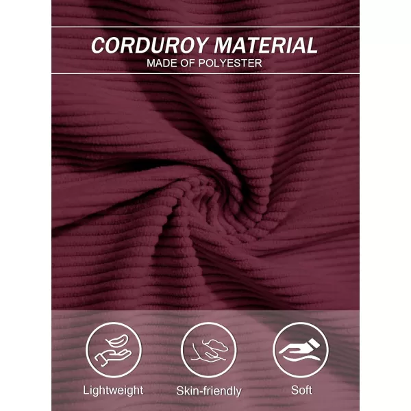 TACVASEN Women's Corduroy Button Down Shacket Long Sleeve Shirt Jacket Casual Jacket Chest Pocket Shirts Loose Fit Coat