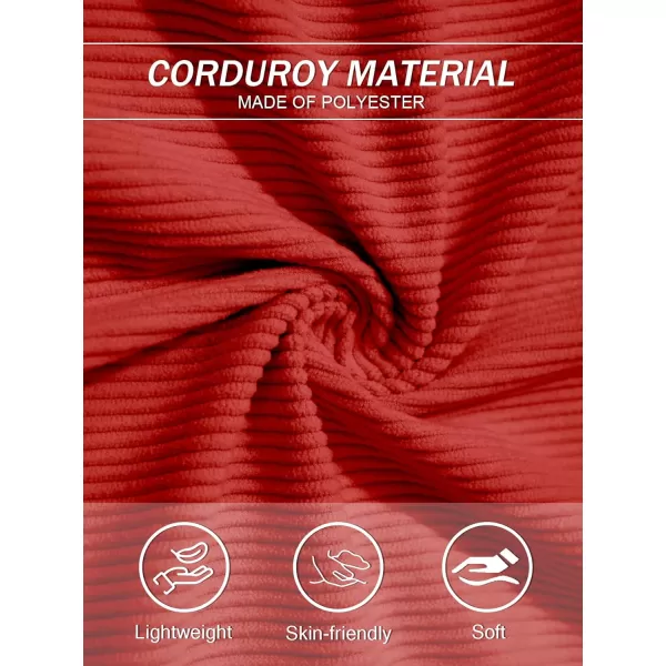 TACVASEN Women's Corduroy Button Down Shacket Long Sleeve Shirt Jacket Casual Jacket Chest Pocket Shirts Loose Fit Coat