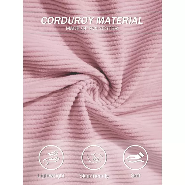 TACVASEN Women's Corduroy Button Down Shacket Long Sleeve Shirt Jacket Casual Jacket Chest Pocket Shirts Loose Fit Coat