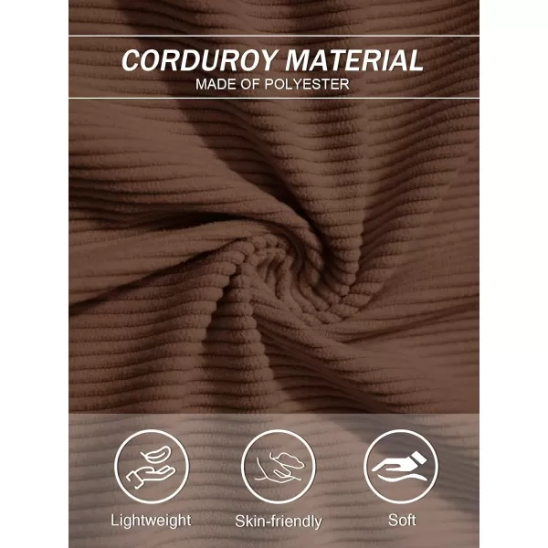 TACVASEN Women's Corduroy Button Down Shacket Long Sleeve Shirt Jacket Casual Jacket Chest Pocket Shirts Loose Fit Coat