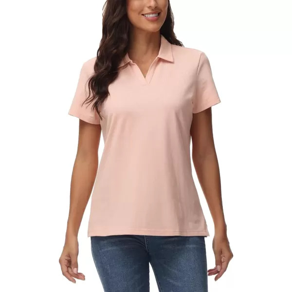TACVASEN Women's Polo Shirts V Neck Short Sleeve Collared Golf Shirt Wicking Lightweight Casual Polos Tops