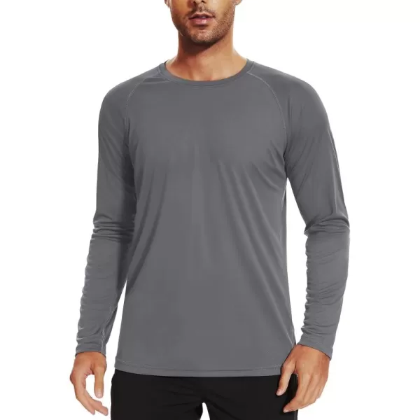 TACVASEN Men's Swim Shirt UPF 50+ Long Sleeve Rash Guard UV Protection Lightweight Quick-Dry Athletic T-Shirt