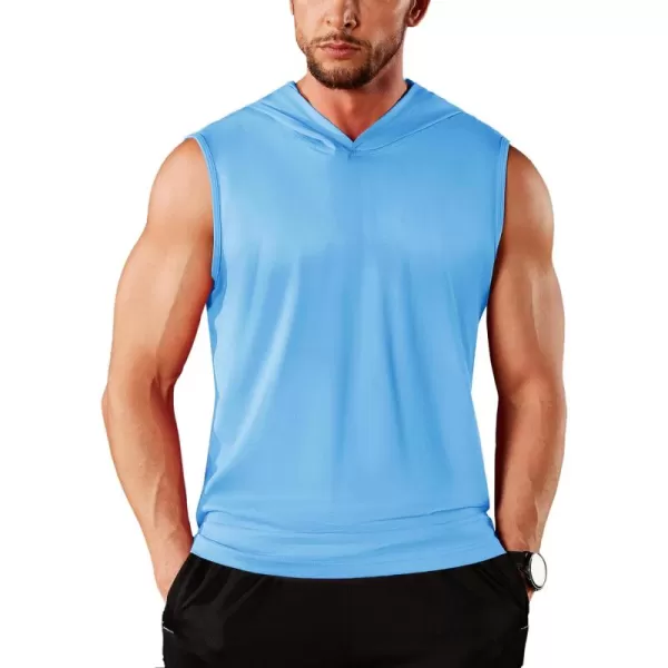 TACVASEN Men's Workout Hooded Tank Tops Sleeveless Gym Muscle Hoodies Sleeveless Lightweight Summer T Shirts
