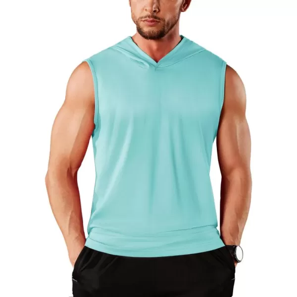TACVASEN Men's Workout Hooded Tank Tops Sleeveless Gym Muscle Hoodies Sleeveless Lightweight Summer T Shirts