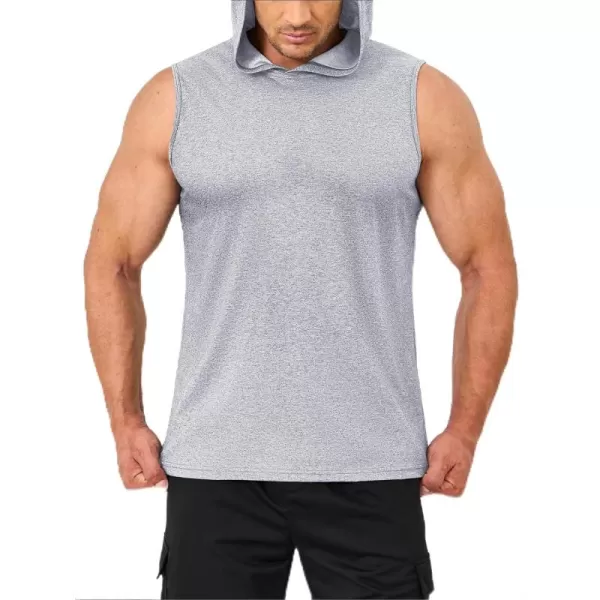 TACVASEN Men's Workout Hooded Tank Tops Sleeveless Gym Muscle Hoodies Sleeveless Lightweight Summer T Shirts