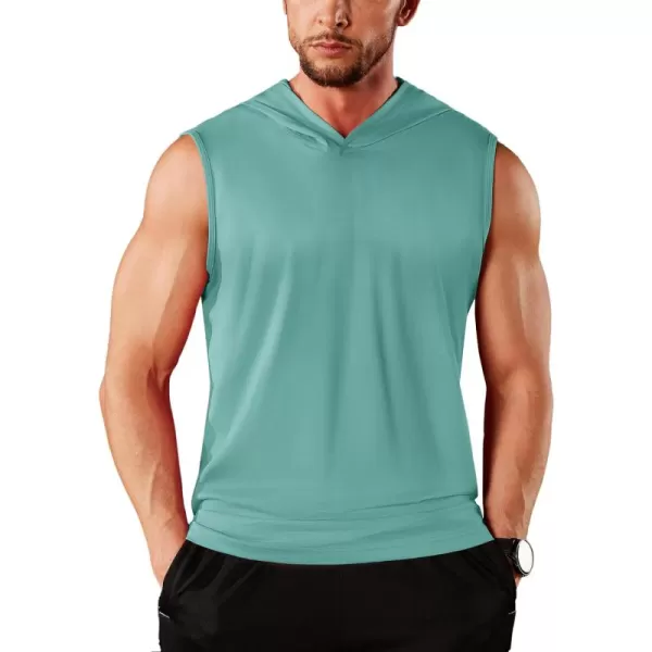 TACVASEN Men's Workout Hooded Tank Tops Sleeveless Gym Muscle Hoodies Sleeveless Lightweight Summer T Shirts