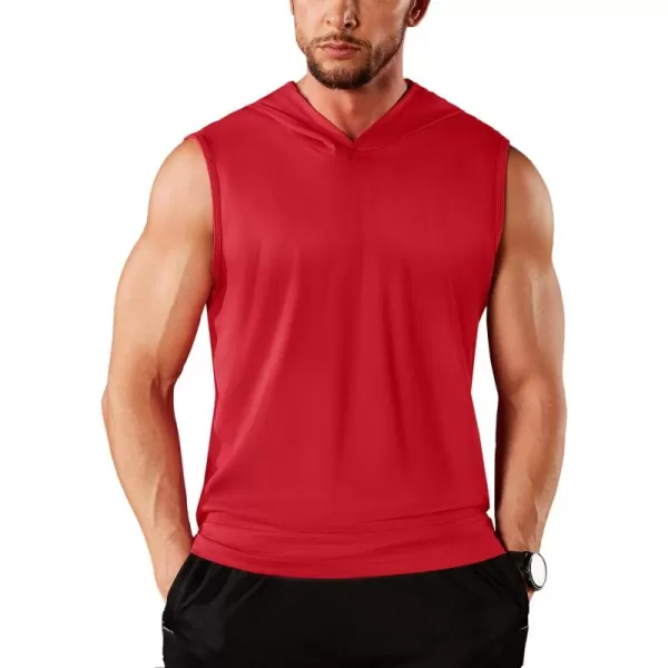 TACVASEN Men's Workout Hooded Tank Tops Sleeveless Gym Muscle Hoodies Sleeveless Lightweight Summer T Shirts