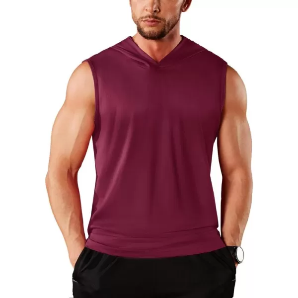 TACVASEN Men's Workout Hooded Tank Tops Sleeveless Gym Muscle Hoodies Sleeveless Lightweight Summer T Shirts