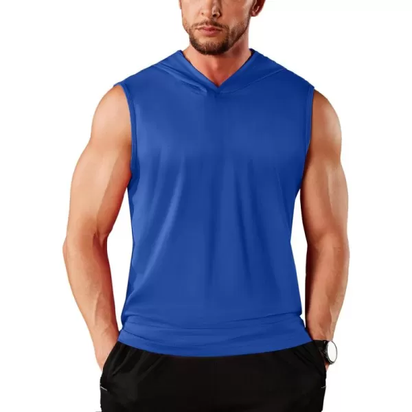 TACVASEN Men's Workout Hooded Tank Tops Sleeveless Gym Muscle Hoodies Sleeveless Lightweight Summer T Shirts