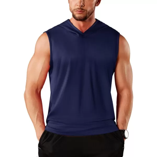 TACVASEN Men's Workout Hooded Tank Tops Sleeveless Gym Muscle Hoodies Sleeveless Lightweight Summer T Shirts