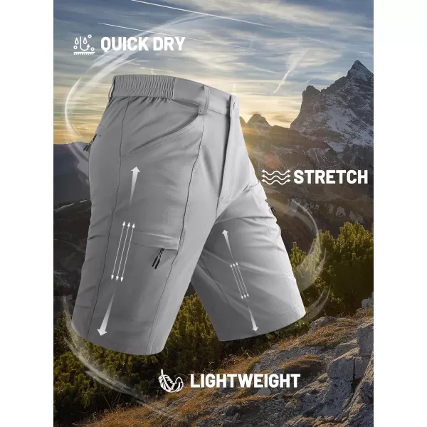 TACVASEN Men's Hiking Cargo Shorts Lightweight Quick Dry Elastic Waist 5 Pockets Shorts for Fishing Camping Casual