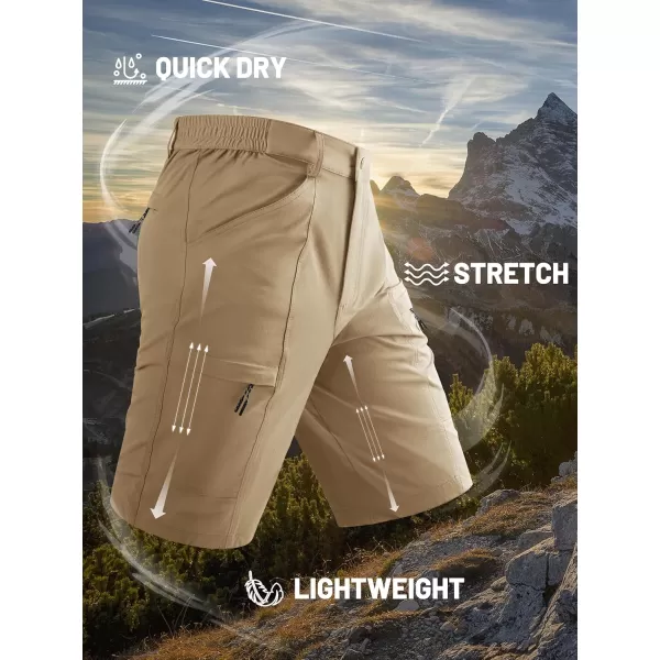 TACVASEN Men's Hiking Cargo Shorts Lightweight Quick Dry Elastic Waist 5 Pockets Shorts for Fishing Camping Casual