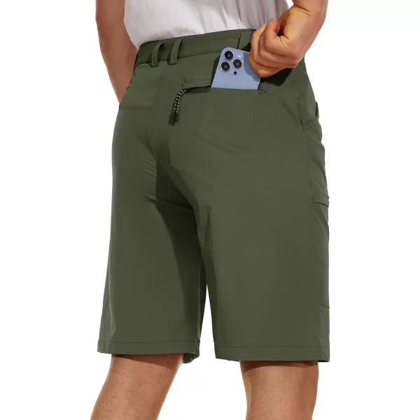 TACVASEN Men's Hiking Cargo Shorts Lightweight Quick Dry Elastic Waist 5 Pockets Shorts for Fishing Camping Casual