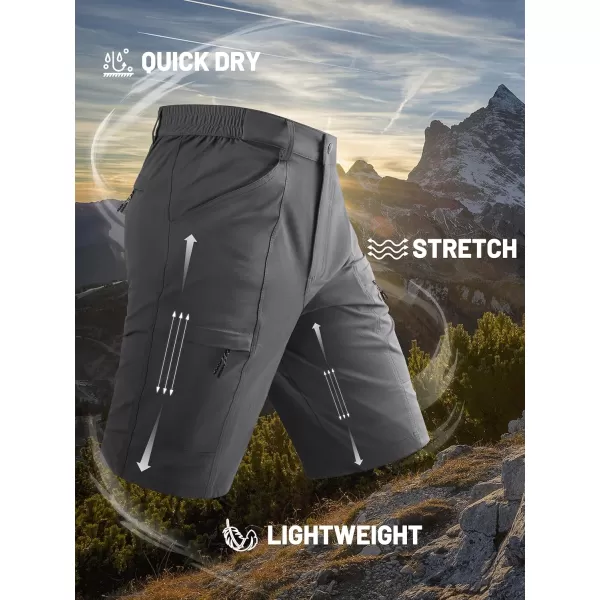 TACVASEN Men's Hiking Cargo Shorts Lightweight Quick Dry Elastic Waist 5 Pockets Shorts for Fishing Camping Casual
