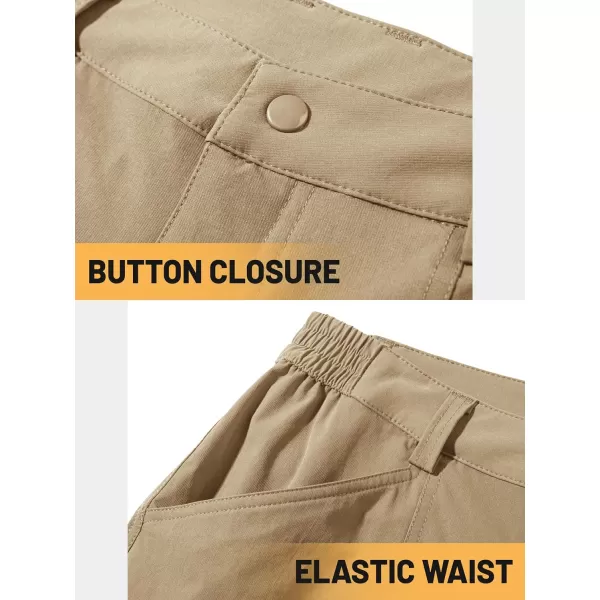 TACVASEN Men's Hiking Cargo Shorts Lightweight Quick Dry Elastic Waist 5 Pockets Shorts for Fishing Camping Casual