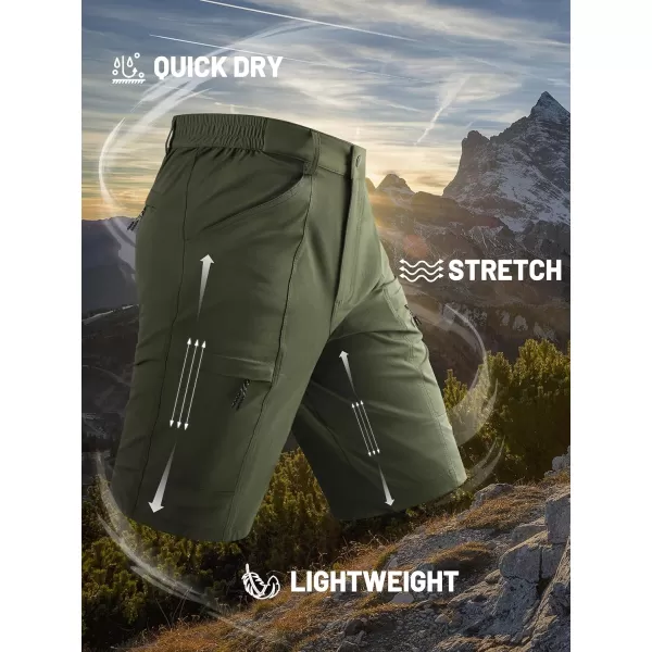 TACVASEN Men's Hiking Cargo Shorts Lightweight Quick Dry Elastic Waist 5 Pockets Shorts for Fishing Camping Casual