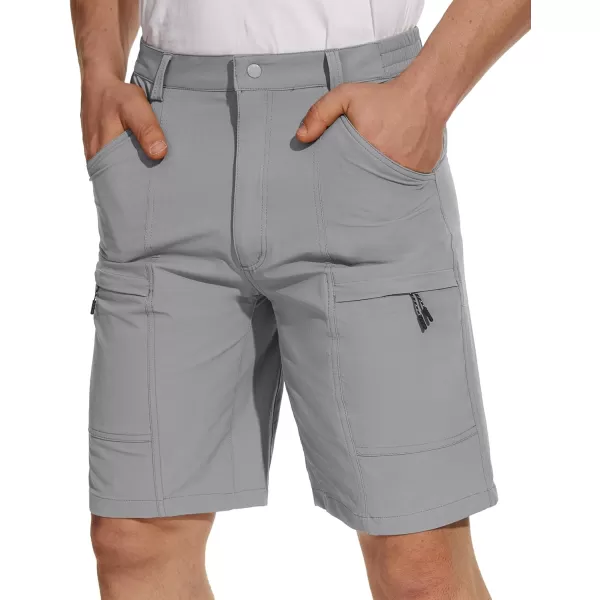 TACVASEN Men's Hiking Cargo Shorts Lightweight Quick Dry Elastic Waist 5 Pockets Shorts for Fishing Camping Casual