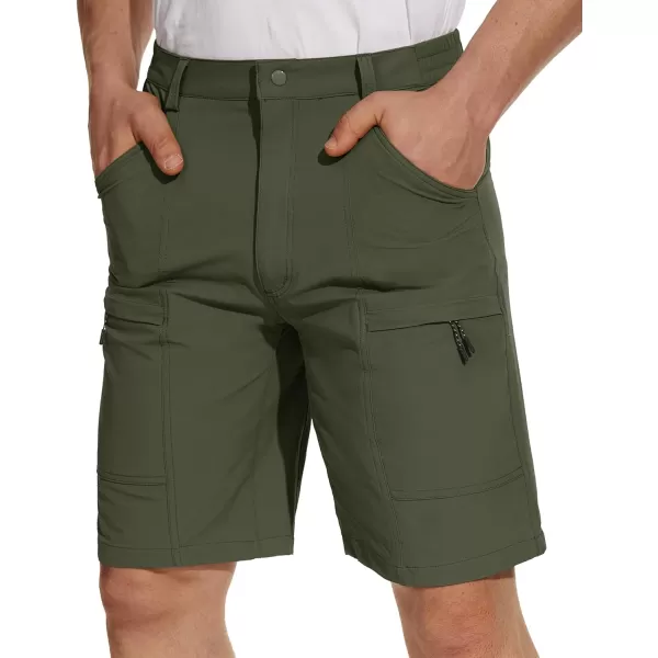 TACVASEN Men's Hiking Cargo Shorts Lightweight Quick Dry Elastic Waist 5 Pockets Shorts for Fishing Camping Casual