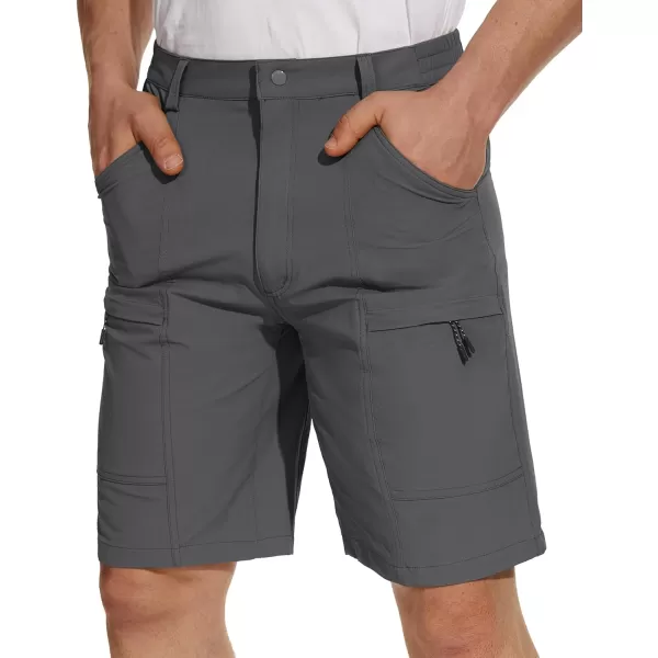 TACVASEN Men's Hiking Cargo Shorts Lightweight Quick Dry Elastic Waist 5 Pockets Shorts for Fishing Camping Casual