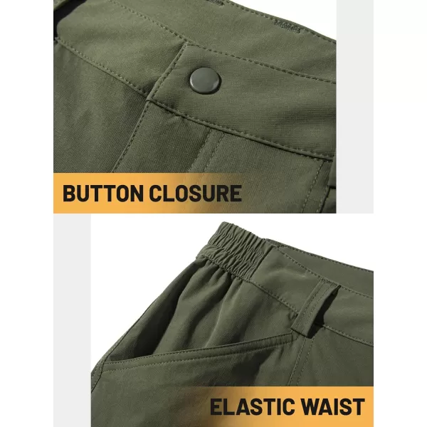 TACVASEN Men's Hiking Cargo Shorts Lightweight Quick Dry Elastic Waist 5 Pockets Shorts for Fishing Camping Casual