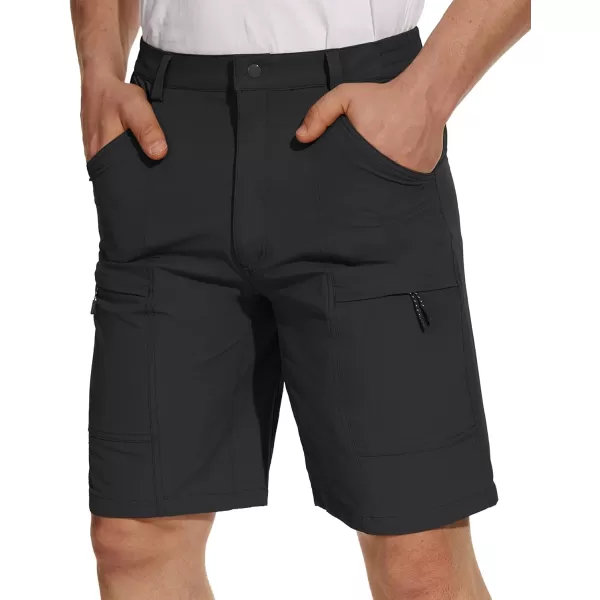 TACVASEN Men's Hiking Cargo Shorts Lightweight Quick Dry Elastic Waist 5 Pockets Shorts for Fishing Camping Casual