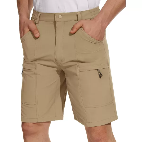 TACVASEN Men's Hiking Cargo Shorts Lightweight Quick Dry Elastic Waist 5 Pockets Shorts for Fishing Camping Casual