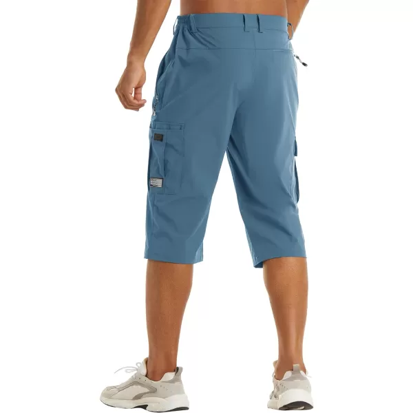 TACVASEN Men's Long Shorts Below Knee Quick Dry Lightweight Hiking 3/4 Capri Pants with Pockets Cargo Workout Fishing