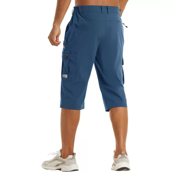 TACVASEN Men's Long Shorts Below Knee Quick Dry Lightweight Hiking 3/4 Capri Pants with Pockets Cargo Workout Fishing