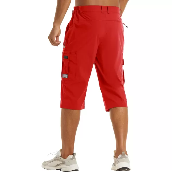 TACVASEN Men's Long Shorts Below Knee Quick Dry Lightweight Hiking 3/4 Capri Pants with Pockets Cargo Workout Fishing