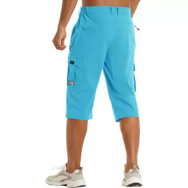 TACVASEN Men's Long Shorts Below Knee Quick Dry Lightweight Hiking 3/4 Capri Pants with Pockets Cargo Workout Fishing