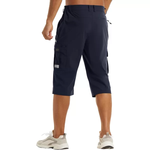 TACVASEN Men's Long Shorts Below Knee Quick Dry Lightweight Hiking 3/4 Capri Pants with Pockets Cargo Workout Fishing