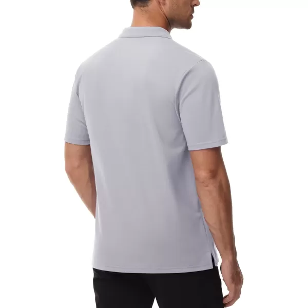 TACVASEN Mens Polo Golf Shirts with Pocket Pique Cooling Performance Moisture Wicking Polo Shirts