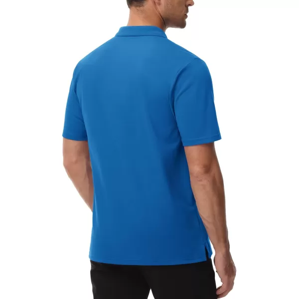 TACVASEN Mens Polo Golf Shirts with Pocket Pique Cooling Performance Moisture Wicking Polo Shirts